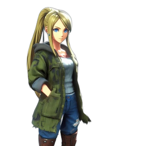 jacket, staff, weapon, 3d render transparent PNG cut-out