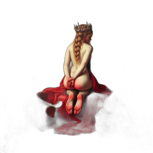crown, dress, staff, creature transparent PNG cut-out