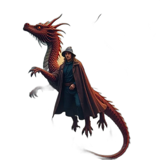 dragon, creature, animal, staff transparent PNG cut-out