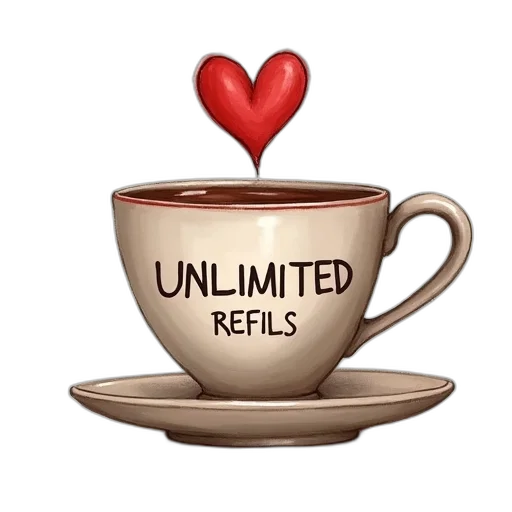 3d render, cup, heart, middle transparent PNG cut-out