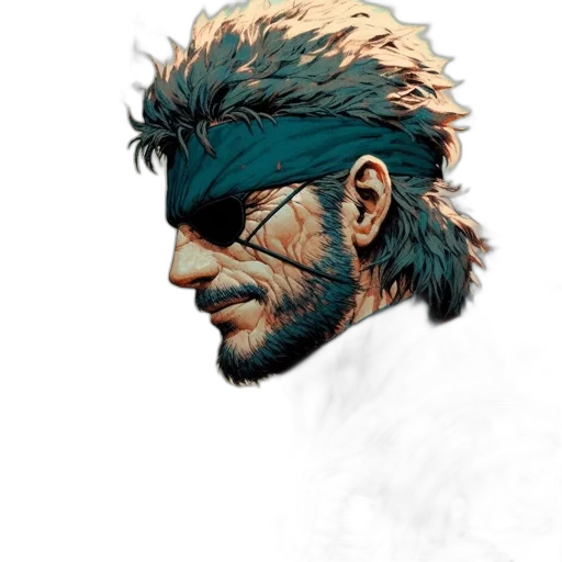 face, mask, staff, comic book art transparent PNG cut-out