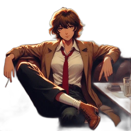 jacket, staff, face, concept art transparent PNG cut-out