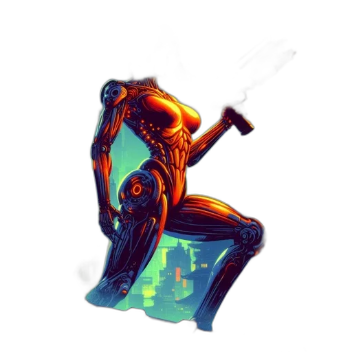 robot, mask, creature, weapon transparent PNG cut-out