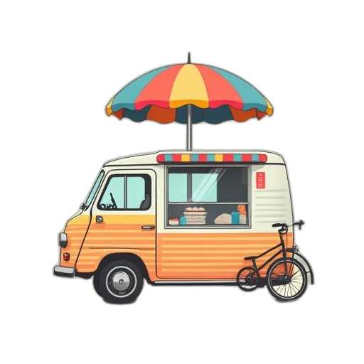 umbrella, car, food, concept art transparent PNG cut-out