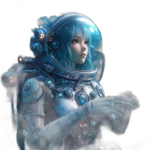 robot, face, staff, weapon transparent PNG cut-out