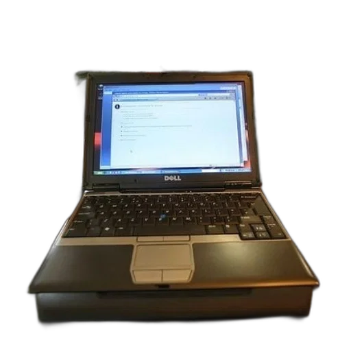 staff, dell, laptop, sits transparent PNG cut-out