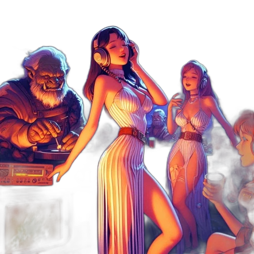 concept art, comic book art, fantasy art, cyberpunk transparent PNG cut-out