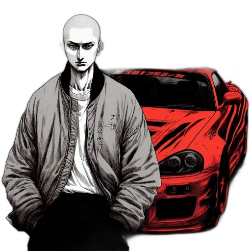 jacket, car, face, concept art transparent PNG cut-out
