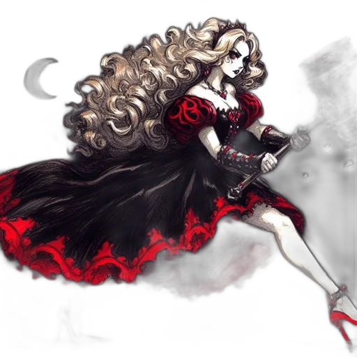 dress, staff, weapon, fantasy art transparent PNG cut-out