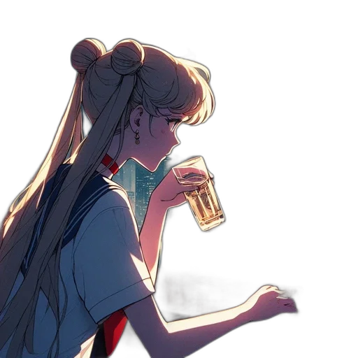 bottle, dress, crown, anime transparent PNG cut-out