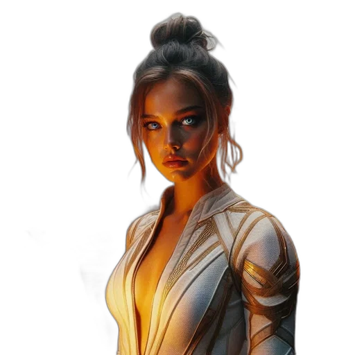 dress, staff, face, concept art transparent PNG cut-out