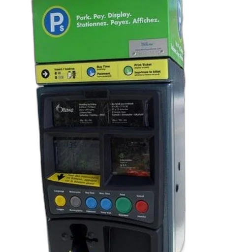 robot, parking, meter, green transparent PNG cut-out