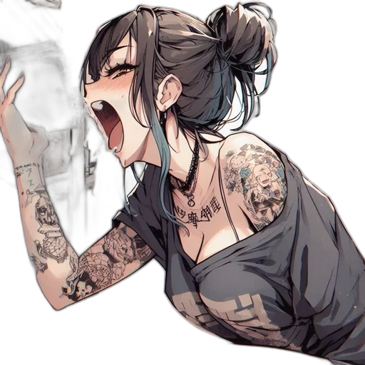concept art, cyberpunk, anime, comic book art transparent PNG cut-out