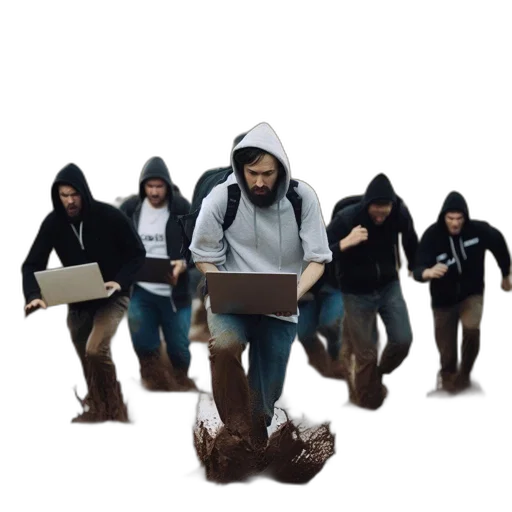 jacket, staff, creature, weapon transparent PNG cut-out