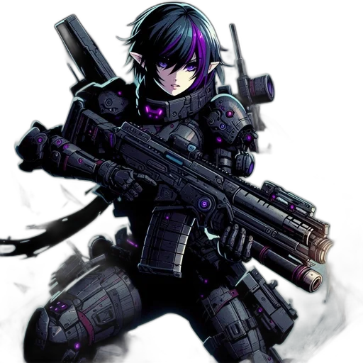 weapon, robot, cyberpunk, concept art transparent PNG cut-out