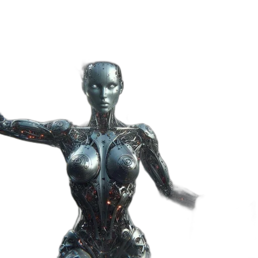 robot, dress, 3d render, concept art transparent PNG cut-out