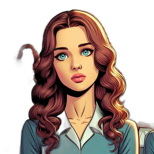 face, staff, hair, comic book art transparent PNG cut-out