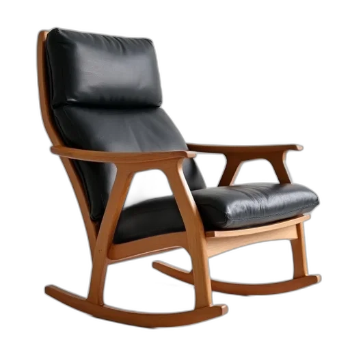 furniture, 3d render, black, leather transparent PNG cut-out