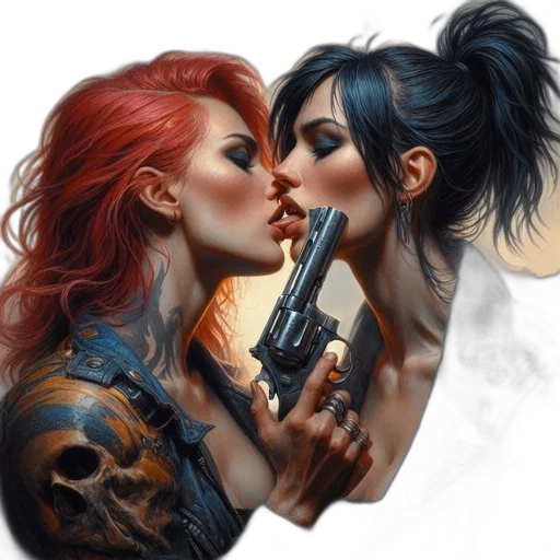 weapon, comic book art, cyberpunk, fantasy art transparent PNG cut-out
