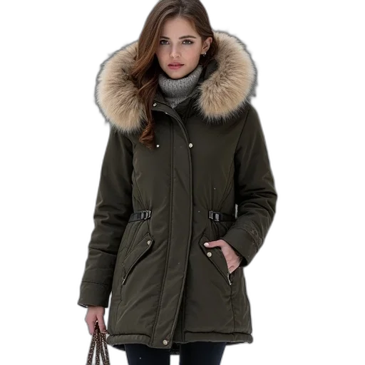 jacket, women, winter, coat transparent PNG cut-out