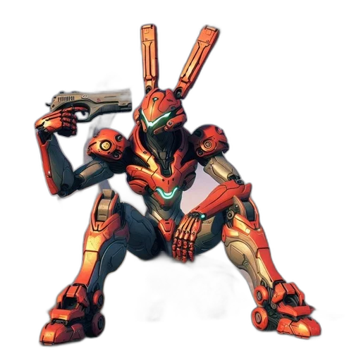 robot, weapon, concept art, pixel art transparent PNG cut-out
