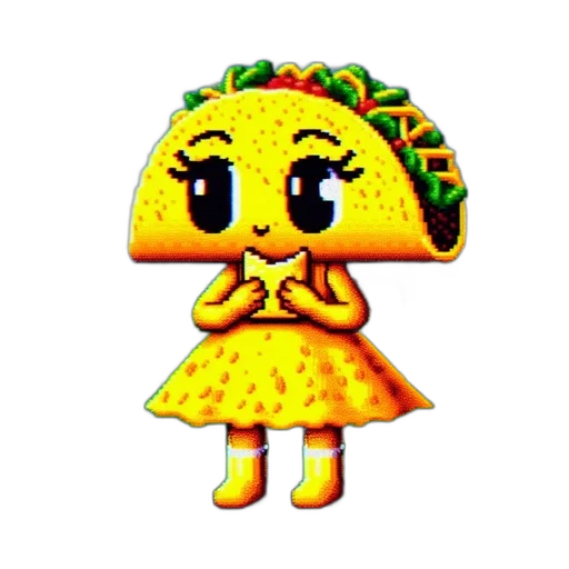 dress, food, staff, hat transparent PNG cut-out