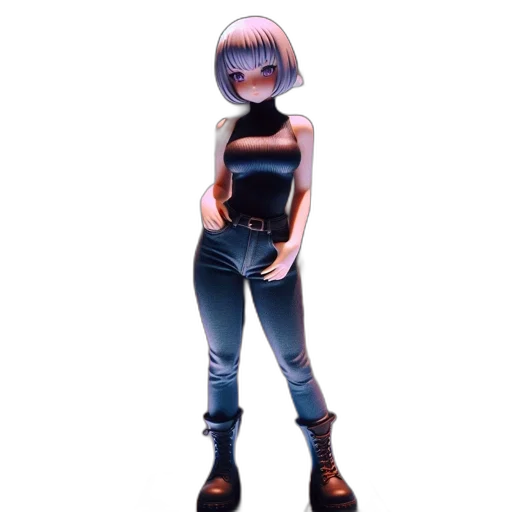 robot, jacket, dress, hair transparent PNG cut-out