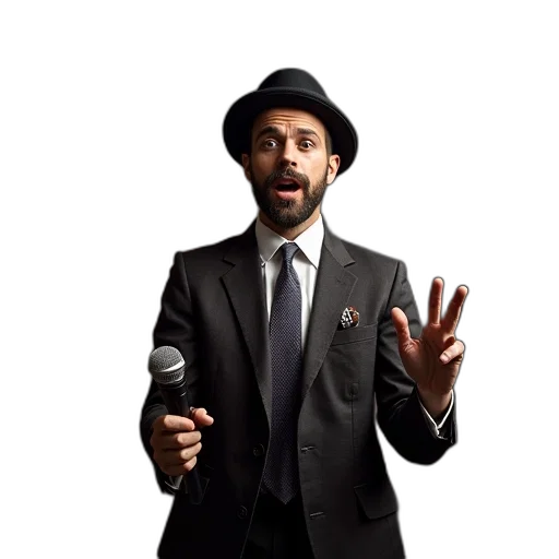 hat, staff, jacket, funny transparent PNG cut-out
