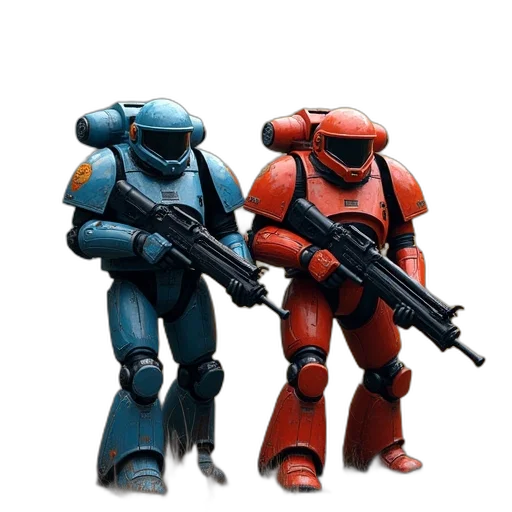 robot, weapon, concept art, 3d render transparent PNG cut-out