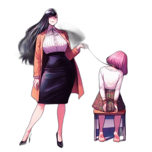 dress, staff, jacket, umbrella transparent PNG cut-out