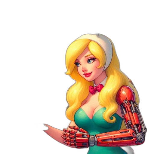 robot, dress, weapon, pixel art transparent PNG cut-out