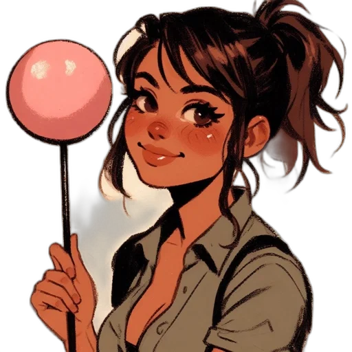 staff, umbrella, concept art, cartoon transparent PNG cut-out