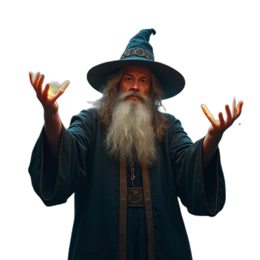 hat, staff, dragon, creature transparent PNG cut-out