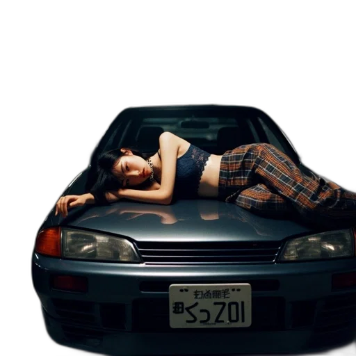 car, dress, photorealistic, cyberpunk transparent PNG cut-out