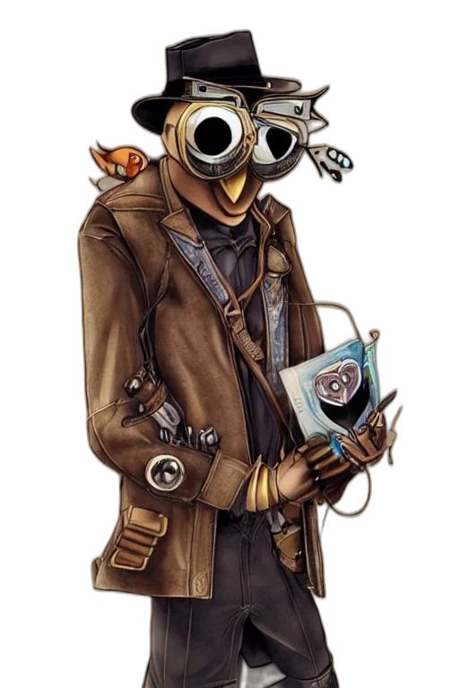 mask, jacket, robot, staff transparent PNG cut-out