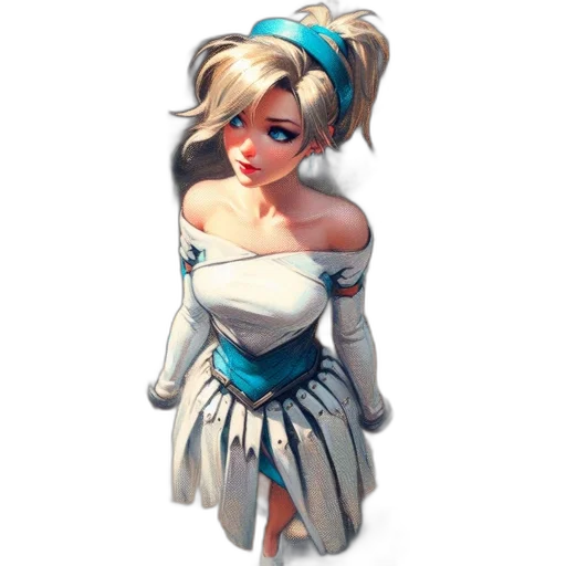 dress, staff, weapon, crown transparent PNG cut-out