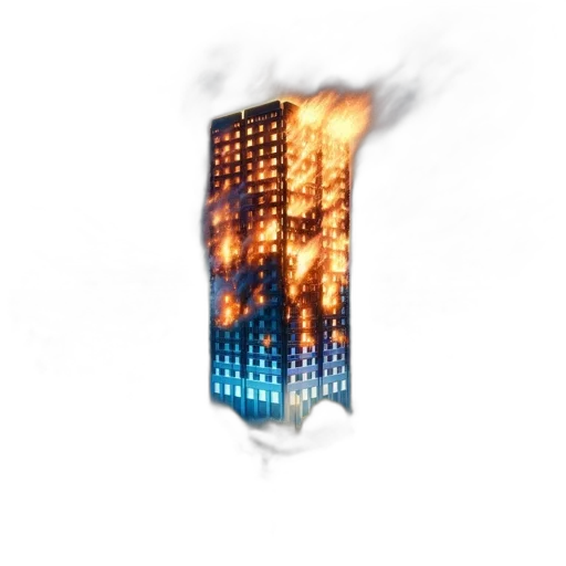 building, jacket, weapon, 3d render transparent PNG cut-out