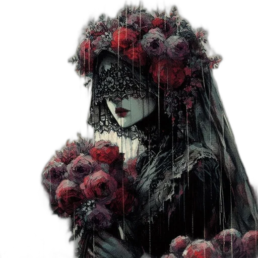 crown, mask, flower, creature transparent PNG cut-out
