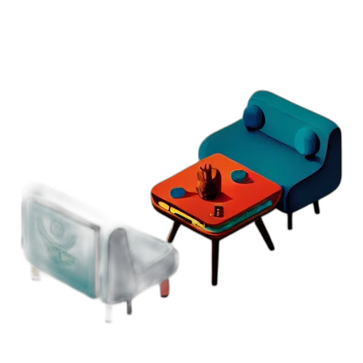 furniture, robot, 3d render, concept art transparent PNG cut-out