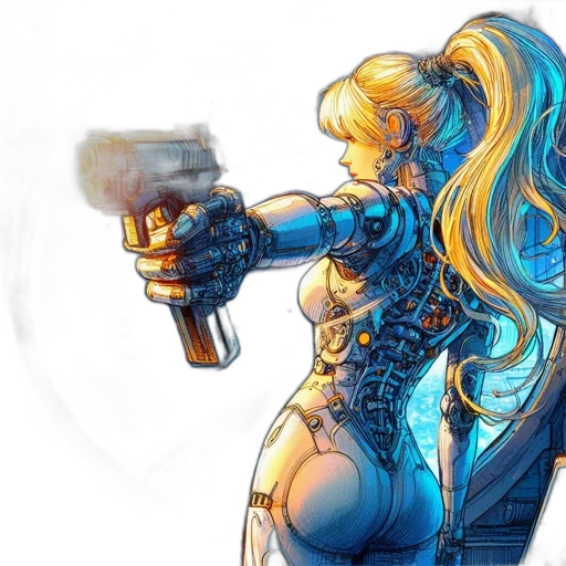 weapon, concept art, comic book art, cyberpunk transparent PNG cut-out