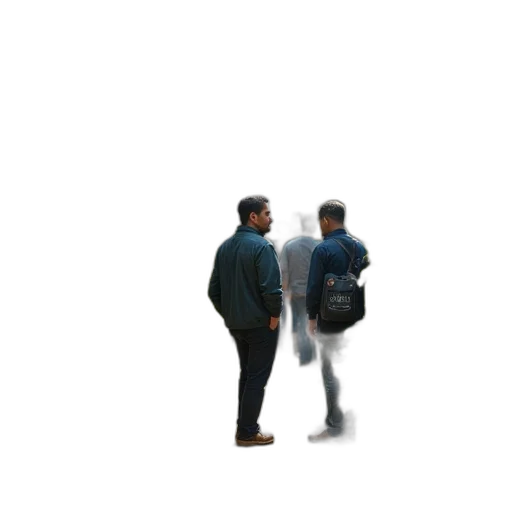 jacket, staff, umbrella, robot transparent PNG cut-out