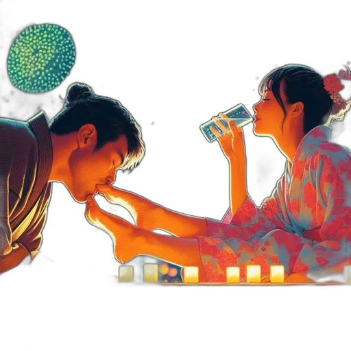 bottle, concept art, watercolor, vaporwave transparent PNG cut-out