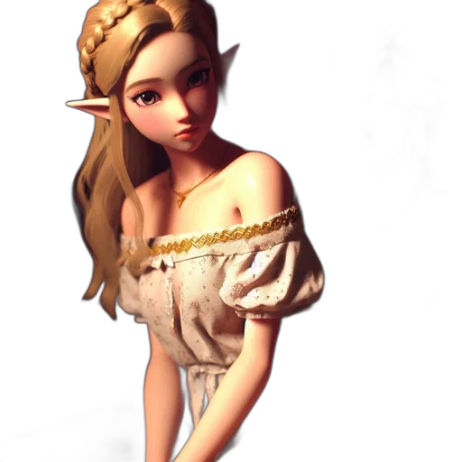 dress, crown, jewelry, staff transparent PNG cut-out