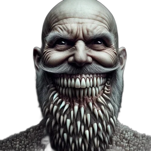 face, mask, creature, 3d render transparent PNG cut-out