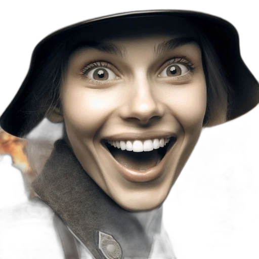 face, hat, staff, robot transparent PNG cut-out