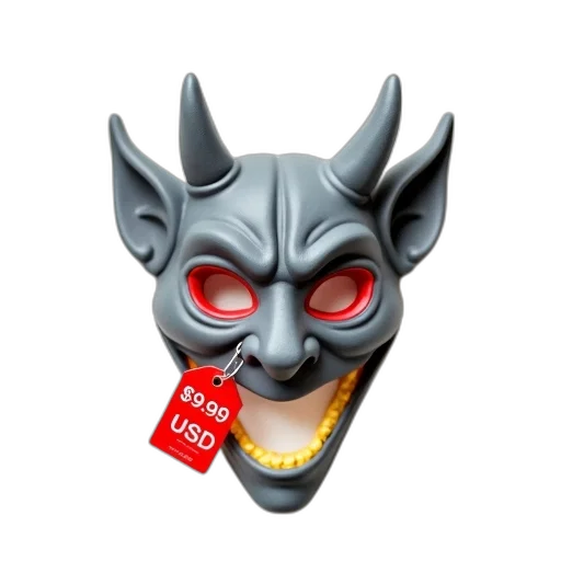 mask, 3d render, concept art, fantasy art transparent PNG cut-out