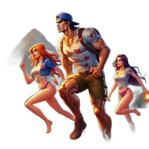 concept art, comic book art, fantasy art, pixel art transparent PNG cut-out