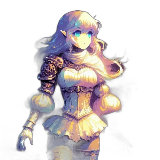 dress, robot, staff, crown transparent PNG cut-out