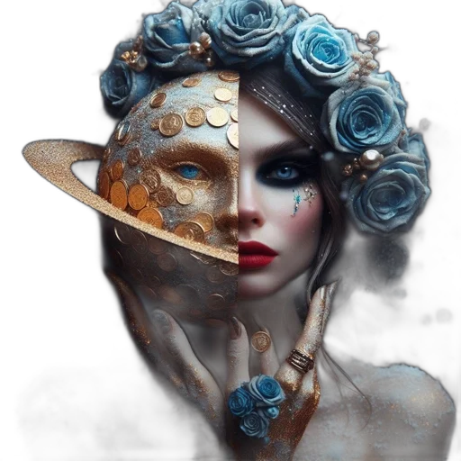 mask, crown, jewelry, face transparent PNG cut-out