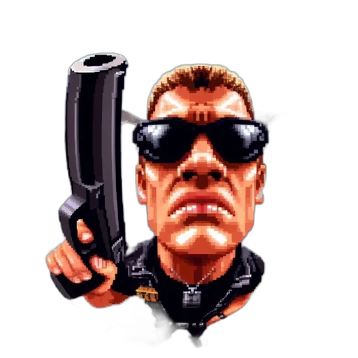 weapon, robot, jacket, staff transparent PNG cut-out
